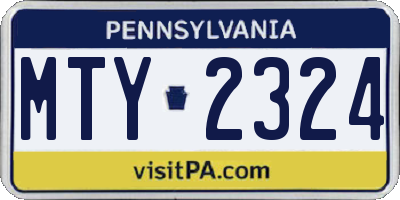 PA license plate MTY2324