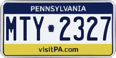 PA license plate MTY2327