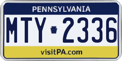 PA license plate MTY2336