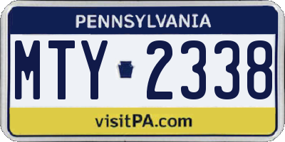 PA license plate MTY2338