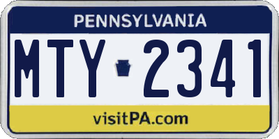 PA license plate MTY2341