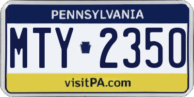 PA license plate MTY2350