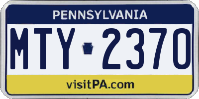 PA license plate MTY2370