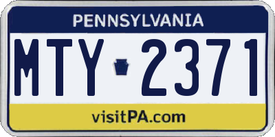 PA license plate MTY2371