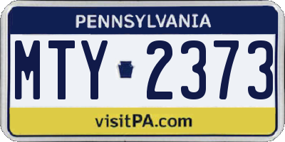 PA license plate MTY2373