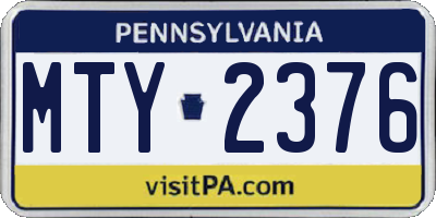 PA license plate MTY2376
