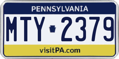 PA license plate MTY2379