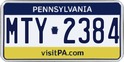 PA license plate MTY2384