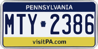 PA license plate MTY2386