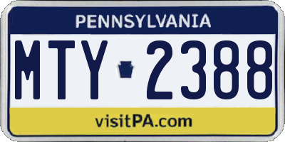 PA license plate MTY2388