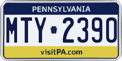 PA license plate MTY2390