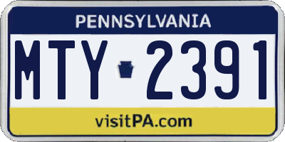 PA license plate MTY2391