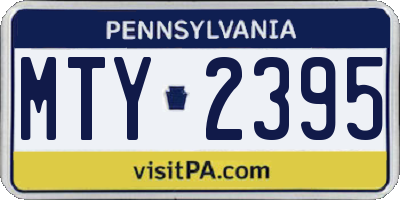 PA license plate MTY2395