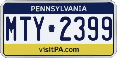 PA license plate MTY2399