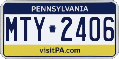 PA license plate MTY2406