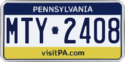 PA license plate MTY2408