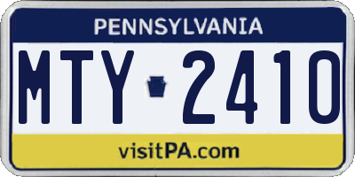 PA license plate MTY2410