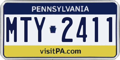 PA license plate MTY2411