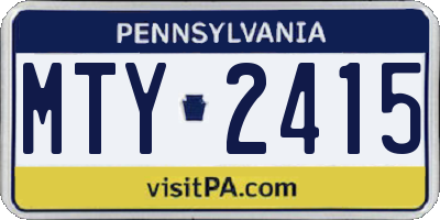 PA license plate MTY2415