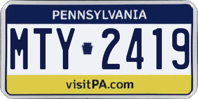 PA license plate MTY2419