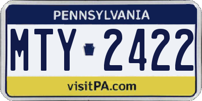 PA license plate MTY2422