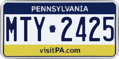 PA license plate MTY2425