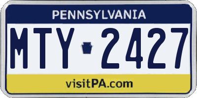 PA license plate MTY2427