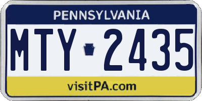 PA license plate MTY2435
