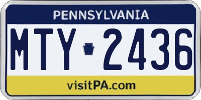 PA license plate MTY2436