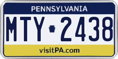 PA license plate MTY2438
