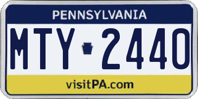 PA license plate MTY2440