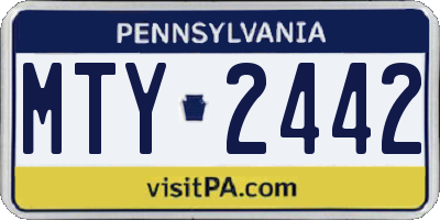 PA license plate MTY2442