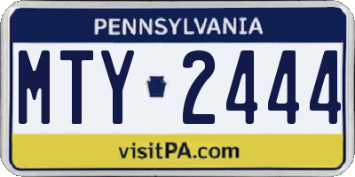 PA license plate MTY2444