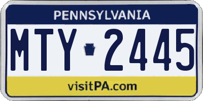 PA license plate MTY2445