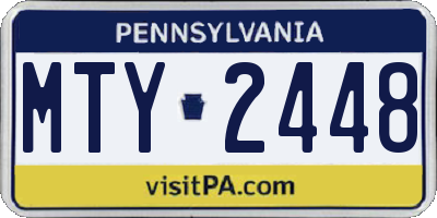 PA license plate MTY2448