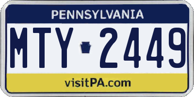 PA license plate MTY2449