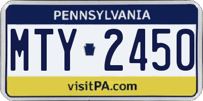 PA license plate MTY2450
