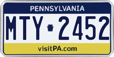 PA license plate MTY2452