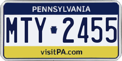 PA license plate MTY2455