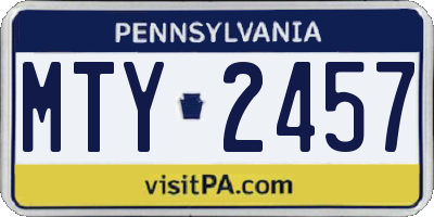 PA license plate MTY2457