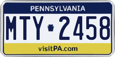 PA license plate MTY2458