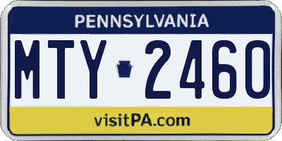 PA license plate MTY2460