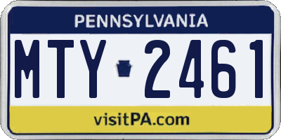 PA license plate MTY2461