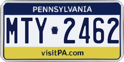 PA license plate MTY2462
