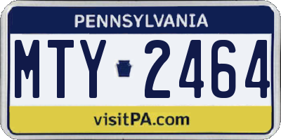 PA license plate MTY2464