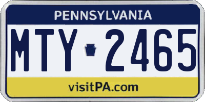 PA license plate MTY2465