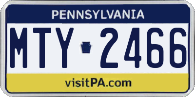 PA license plate MTY2466