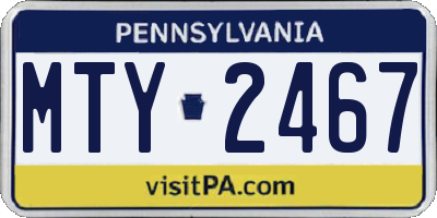 PA license plate MTY2467