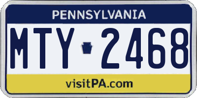 PA license plate MTY2468