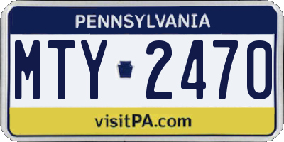 PA license plate MTY2470